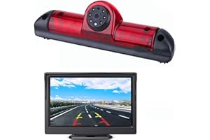 MISAYAEE HD 720p Dritte Dach Bremsleuchte Kamera Bremslicht Rückfahrkamera für FIAT Ducato X250 Citroen Jumper Relay Peugeot Boxer 2006-2019 + 4.3" Zoll DVD Monitor TFT Bildschirm LKW KFZ LCD Display