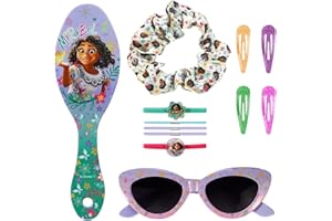 CERDÁ LIFE'S LITTLE MOMENTS Encanto 12pc Girls Kids Sunglasses Hair Accessories Comb Clips Bands Beauty Set with Carry Case
