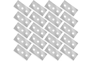JJHXM 20 Pièces lames de rechange argenté,grattoirs double face,grattoir à trois trous,gratte vitre, pour le nettoyage Sols,vitre,miroirs