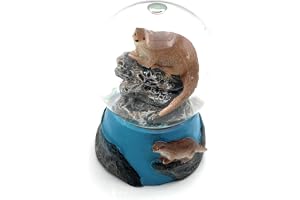 Onwomania Otter Fiskotter höjd 6,5 cm snökula glitterkula skaka flerfärgad
