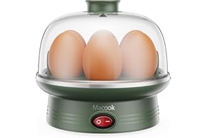 ‎MACOOK Macook Eierkocher für 1-7 Eier, Eierkocher Testsieger, mit Automatischem Abschaltung und üBerhitzungsschutz, Schnell Kochend, BPA-Frei, Leicht Zu Reinigen, 350 W, GrüN [Energieklasse A+++]