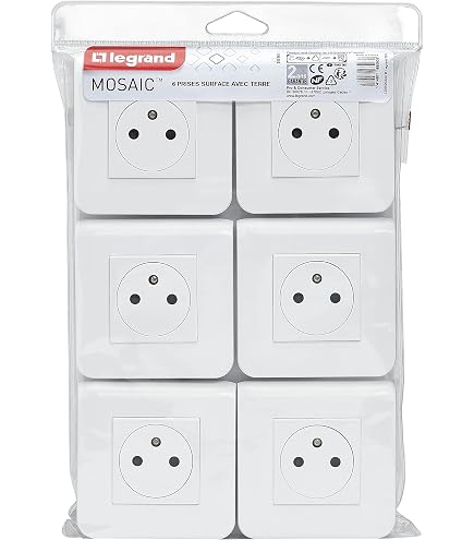 Prise électrique Legrand Dooxie 2P Sans Terre - Blanc, Pour Montage En Saillie