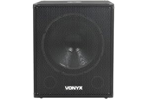 VONYX SMWBA18 18" Active Subwoofer with Built-In 2x250W Full-Range Amplifier and Microphone Input – 500W Powered Bass Speaker System for DJs, Events, Karaoke, Parties, Live Sound