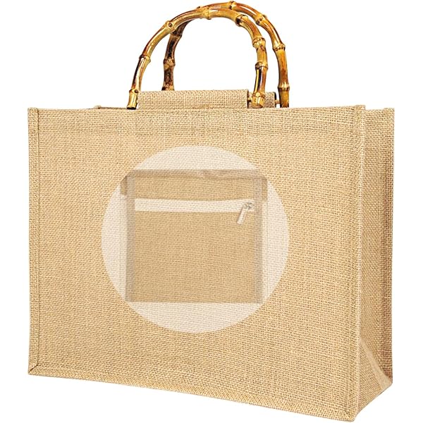 Con Manici Bambu Borse In Juta Amazon Shopping Bag Borse Juta Con
