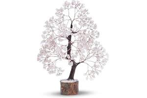 PYOR Rose Quartz Tree - Gemstone Tree - Crystal Bonsai Tree - Desk Decoration - Stone Money Tree - Stones And Crystals - Pink Room Decor - Meditation Decor - Crystal Gifts For Women