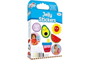 Galt Jelly Stickers - Kids Sticker Craft Kit, Children's Make Their Own with Unique Designs, Fun Templates, 6 Colours and Cute Wiggly Eyes, Arts and Crafts for Girls and Boys, Ages 5 Years+