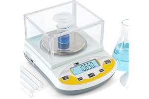 CGOLDENWALL Balances Numériques de Précision 0.01g Lab Analytical Balance Électronique Balance de Bijoux Balance de Pesée pour la Cuisine Calibré et Prêt à Lire(3000g,0.01g avec 2pcs 500g poids)