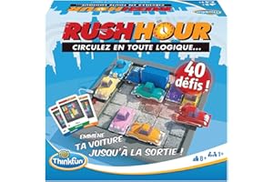 ThinkFun - Rush Hour - Jeu de logique - Casse-tête - Embouteillage - 40 défis 4 niveaux - 1 Joueur ou plus - dès 8 ans - Ravensburger - 76302 - Mixte - Version française