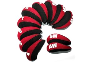 AMXKEPODA 11pcs Golf Iron Head Covers with Number Printed #4-9,PW,SW,AW,LWx2 Golf Headcovers for Iron Club