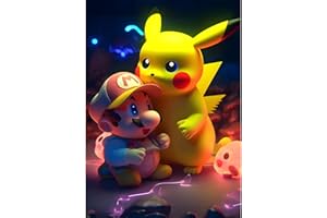 AIRDEA Kit per pittura con diamanti 5D Mario per adulti e principianti, kit completo fai da te fai da te per bambini pittura con diamanti con animali con i numeri, Super Mario, 30,5 x 40,6 cm