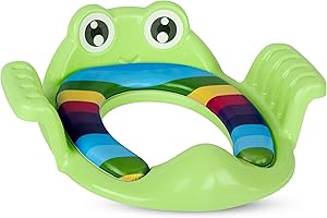 ADRIANO PORCARO Adriäno Porokaroo Children's Toilet Seat – Child-Friendly Frog Design I Children's Toilet Seat with Splash Guard I Easy to Install – Suitable for All Toilet Shapes I Green