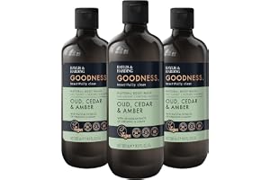 Baylis & Harding Goodness Oud, Cedar and Amber Body Wash, 500 ml (Pack of 3) - Vegan Friendly
