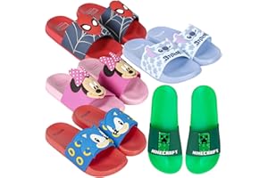 Characters Cartoons Marvel Avengers Spiderman Baby Shark Sonic Minecraft Paw Patrol - Bambino - Ciabatte a Fascia Sandalo Mare Piscina Doccia - Prodotto Originale