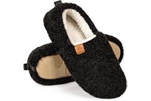 EverFoams, Pantofole da donna chiuse, felpate, soffici e comode, in shearling sintetico e memory foam