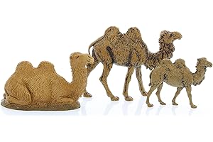 ‎MORANDUZZO Moranduzzo 3 Mixed Camels, Average Height: 4 cm - For 6 cm Nativity Scene 1:32 Scale - Standard 6 - Unbreakable Figures Hand Painted Sculptor M. Landi, Made in Italy