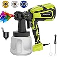 DEWINNER 600W Paint Spray Gun with 3 Spray Patterns, Electric Paint Gun with 1000ml Container, Paint Sprayer with 3 Nozzles (1.5/2.0/2.5mm) for Walls and Ceilings for DIY Decoration