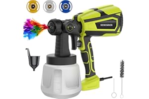 DEWINNER Pistolet do malowania, elektryczny pistolet do malowania 600 W z 3 dyszami (1,5/2,0/2,5 mm), przepływ 700 Ml/min, zbiornik 1000 ml, do użytku wewnątrz i na zewnątrz, do domu, płotów, sufitów