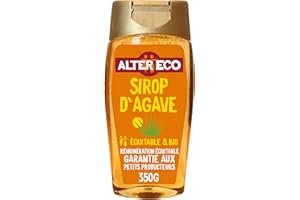 ALTER ECO - Sirop Agave Bio - Sucre d'Origine Naturelle (Fructose) - Non Raffiné - Haut Pouvoir Sucrant - 350 g