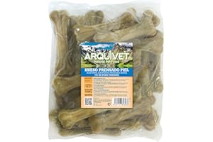ARQUIVET - Osso pressato in pelle bovina 15 cm - Confezione da 25 unità per cani - Rinforza i denti del cane - Osso masticabile