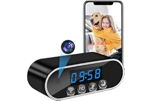 ZGSZ Cámara Oculta WiFi 5G HD 1080P Mini Cámara Espía Wi-Fi, Reloj con Cámara Oculta WiFi con Visión Nocturna y Detección de Movimiento, Compatible con Visualización Mediante Aplicación