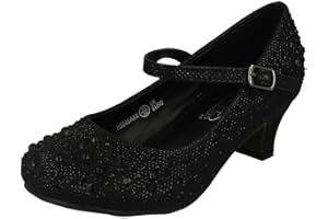 Spot On Girls Junior Sparkly Kitten Heel Party Shoes