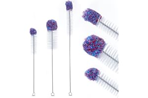 jiuzcare Cepillo Botellas 3 pcs Cepillos Limpia Botella de Cristal Limpiador Botellas Largo Cepillo Limpia Biberones Flexibles Cepillo para Botella sin Arañazos