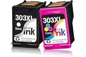 Starink 303XL 303 XL Multipack kompatybilny z wkładami do drukarek HP 303, do drukarek HP Envy 6230, do HP Envy Photo 7830 6230 6232 6220 7130 7134 6234, czarny, trójkolorowy (zestaw 2 szt.)