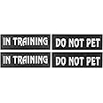4 Pcs Service Dog Patches with Hook Backing for Dog Harness, Tactical Dog Training Vest Reflective and Removable Tags, DO NOT PET and in Training Dog Patches, Assistance Dog Vest Patches