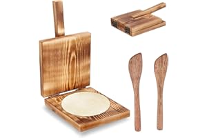 Otufan Prensa de tortilla, máquina de tortilla de madera con mango antideslizante herramienta de prensado de masa, Taco Maker Taco Prensa Manual Masa Prensa Máquina Para La Cocina