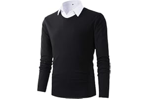 BENIBOS Mens Casual Slim Fit Basic Designed V-Neck Pullover Sweater