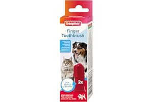 Beaphar Cepillo Dental de Dedo para Perros y Gatos -Limpieza Suave y eficaz - 2 Unidades