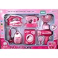 AMAFLIP 6 in 1 Household appliances Play Set with Light & Sound for Kids Washing Machine, Sewing Machine, Vacuum Cleaner, Fan,...(Color AS PER Stock)(2023)