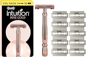‎WILKINSON SWORD Wilkinson Sword Intuition Roségold Damenrasierer für die alltägliche Pflege, 1 wiederverwendbarer Rasierer und 10 Klingen