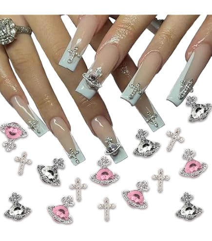 Stern-Nagel-Charms 10 Stück – 3D Strasssteine, Silberfarben, Aus Legierung, Für Nageldesign & DIY-Schmuck