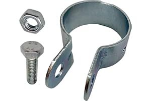 DOJA BARCELONA DOJA INDUSTRIAL | Collier de Serrage Poteau 60mm | Couleur Galvanisé | Diamètre: 60mm | Pack 10 | Accessoires pour Clôtures et Poteaux | pour Fixation Entretoises au Poteau Cloture