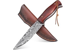 Golden Bird Coltello da caccia coltello lama fissa per esterni coltello sopravvivenza a codolo pieno con fodero coltello bushcraft in acciaio D2 per esterni, campeggio, avventure