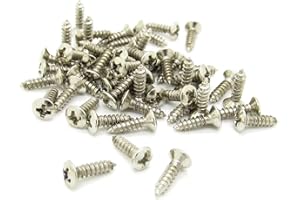 Pxyelec 100 Stück Chrom Gitarre Bass Montage Pickguard Schraube für ST TL SG LP Gitarre