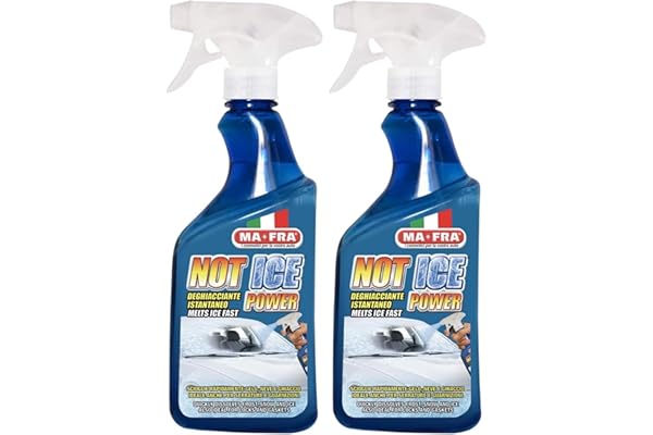 Mafra, No Ice Power, Descongelante Líquido de Efecto Instantáneo, Rápido y Fácil, Apto para Todo Tipo de Cristales y Lunas de Coches, No Graso, Derrite el Hielo y la Nieve, Formato 500m (Paquete de 2)