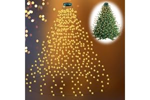 CHOIGN Guirlande Lumineuse Sapin de Noël, 400 LED,Etanche,8 Modes avec Minuterie,Guirlande Lumineuse Exterieure pour Décoration de Noël, Intérieure et Extérieure,2m x16 Guirlande [Blanc Chaud]