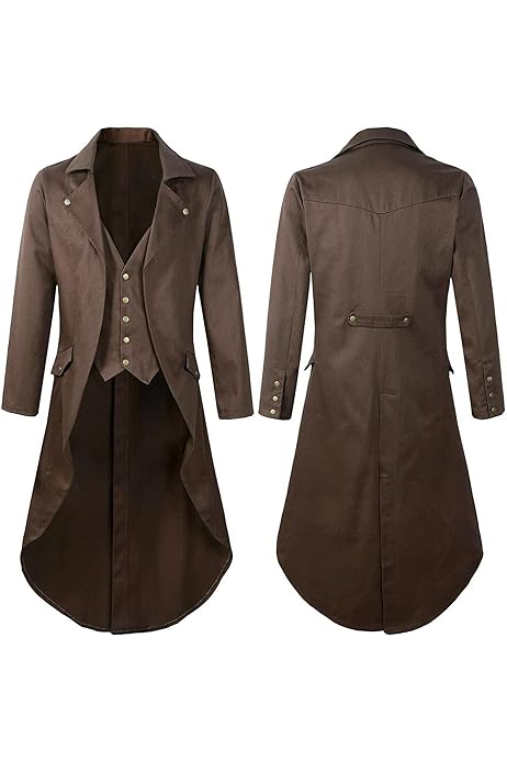 Renaissance Kostüm Herren - Gothic Gehrock Mittelalter Mantel Steampunk