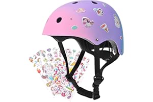 PIPIZHU Casque Enfants Ajustable, Casque de Skate Casque de Vélo, Filles et Garçons Réglable, Mentonnière Ventilation Sécurité Léger Casque de Skateboard pour Vélo Skateboard Scooter