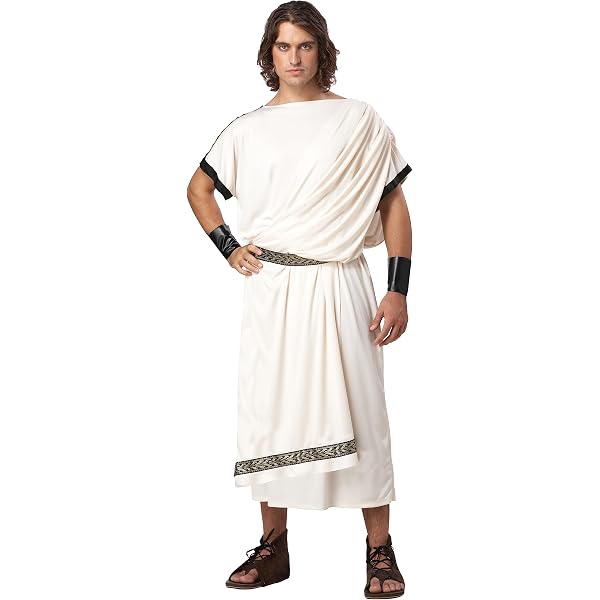 Costume Déesse Grecque Antique Pour Adultes Taille M - Robe Blanche Drapée Avec Ceinture, Idéal Carnaval, Fêtes à Thème