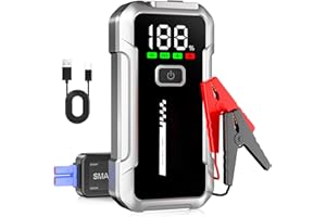 YDBAO Booster do Akumulatora Samochodowego 7000A Rozrusznik Samochodowy 12V (do Wszystkie Benzyna lub 10L Diesel) Jump Starter z Lampką LED Ekranem LCD do Pojazdów 12V Auto Moto SUV Ciężarówka