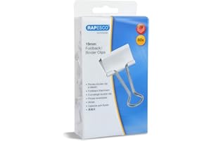 Rapesco 1493 Pinces à Double Clip 19 mm, Blanc, Lot de 80