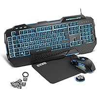 EMPIRE GAMING -Hellhounds Pack Tastiera Italiano QWERTY Mouse e Mouse Pad Gamer RGB -Semi-meccanica -33 Macro Parametrizzabil