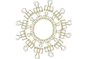 Anller Set di 24 clip multiuso in metallo, 12 graffette da 2,24 pollici e 12 graffette da 1,57 pollici, oro