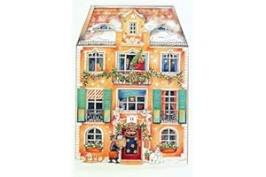 COPPENRATH F Adventskalender "Im Weihnachtshaus": Ein Haus zum Aufklappen (42 x 59 cm), beidseitig bedruckt: außen die Hausfassade (m. Silberglimmer), innen die Zimmer m. Türchen