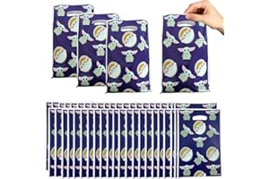 MIZT 50 Pezzi Sacchetto per Caramella, StarWars Yoda Sacchettini Compleanno Bambini, Sacchetti Regalo, Borsa di Regalo per Feste di Compleanno di Natale, Feste a Tema 25 x 16 cm