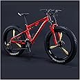 REOTEL Mountain Bikes Men 26 Inch Adult Fat Tyre Mountain Bike with Full Suspension, High-carbon Steel Large Frame Dual Disc Brake Giant Bicycle