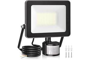 CLV 35W Security Lights Outdoor Motion Sensor 3290 Lumen PIR Security Light 6500K LED Floodlights IP66 Waterproof Outside Daylight Wall Light with 1M Cable for Garage Garden Hallway Backyard